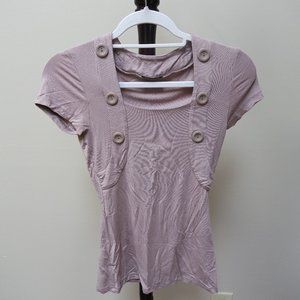 Soft T-Shirt with Button Detail